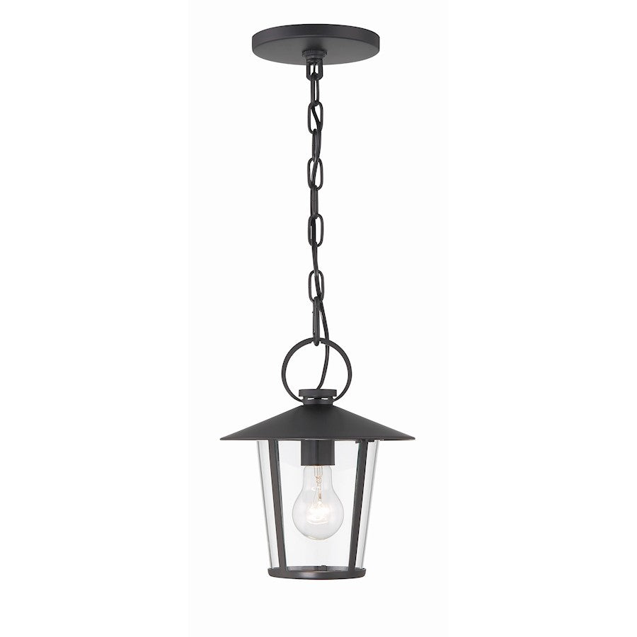 Crystorama Andover 1 Light Outdoor Chandelier, Matte Black