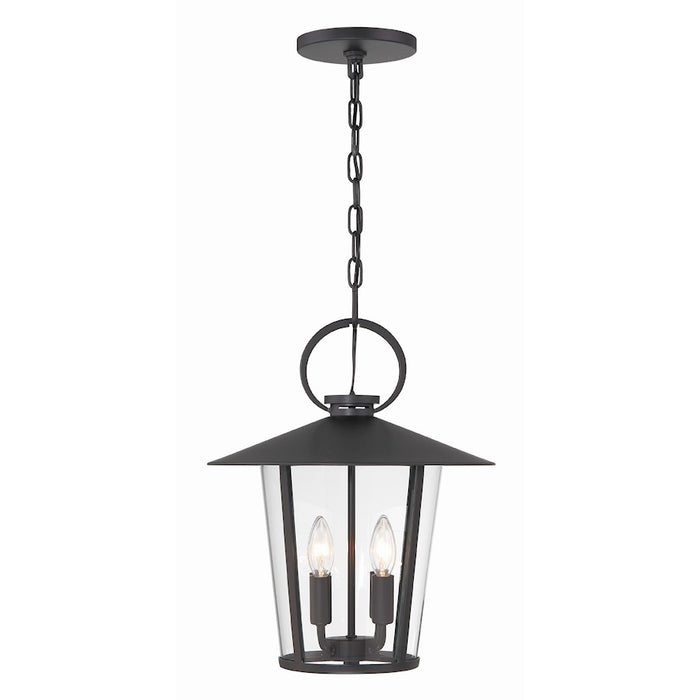 Crystorama Andover 4 Light Outdoor Chandelier, Matte Black