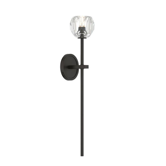 Crystorama Aragon 1 Light 4.5" Sconce, Matte Black/Clear
