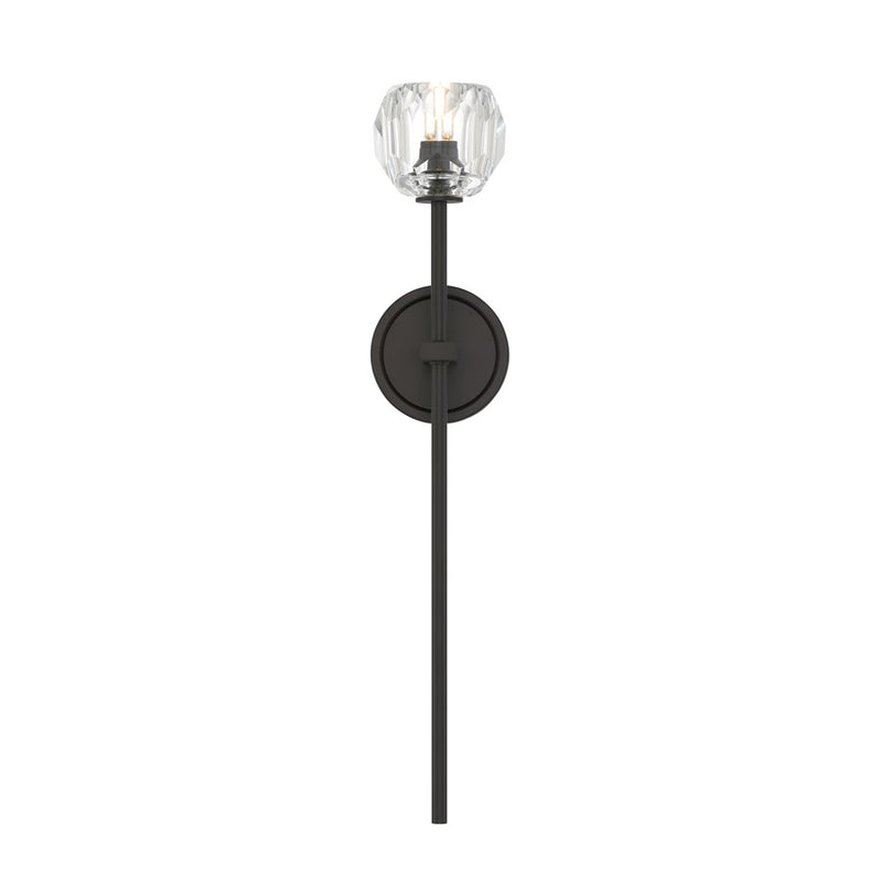 Crystorama Aragon 1 Light 4.5" Sconce, Matte Black/Clear