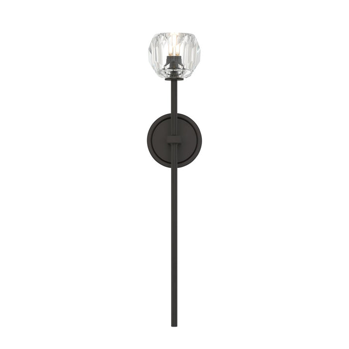 Crystorama Aragon 1 Light 4.5" Sconce, Matte Black/Clear