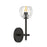 Crystorama Aragon 1 Light 4.5" Sconce, Matte Black/Clear