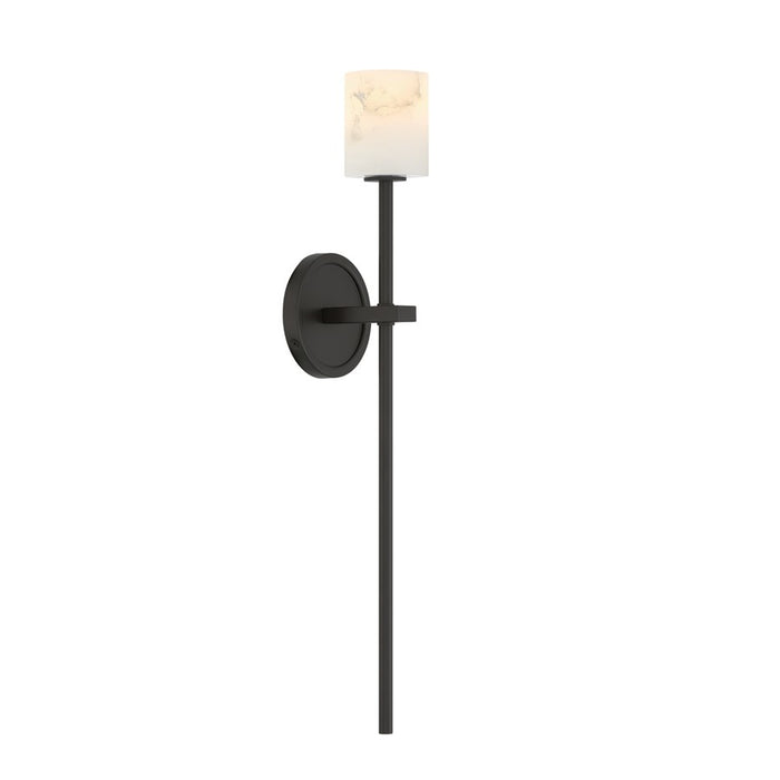 Crystorama Aragon 1 Light 4.5" Sconce, Matte Black/White