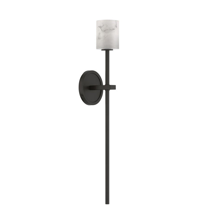 Crystorama Aragon 1 Light 4.5" Sconce, Matte Black/White