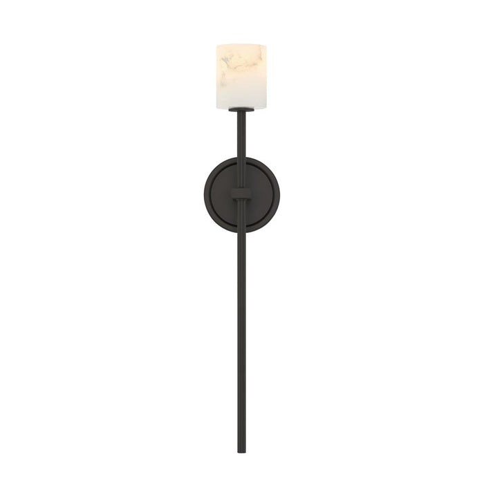 Crystorama Aragon 1 Light 4.5" Sconce, Matte Black/White