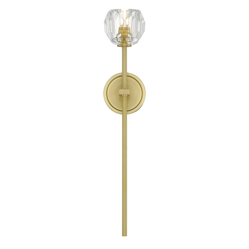 Crystorama Aragon 1 Light 4.5" Sconce, Soft Brass/Clear