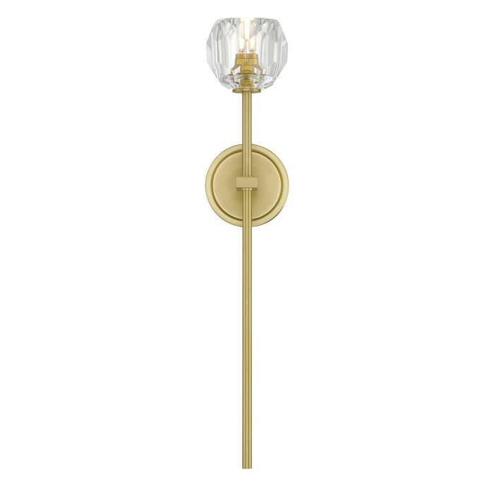 Crystorama Aragon 1 Light 4.5" Sconce, Soft Brass/Clear
