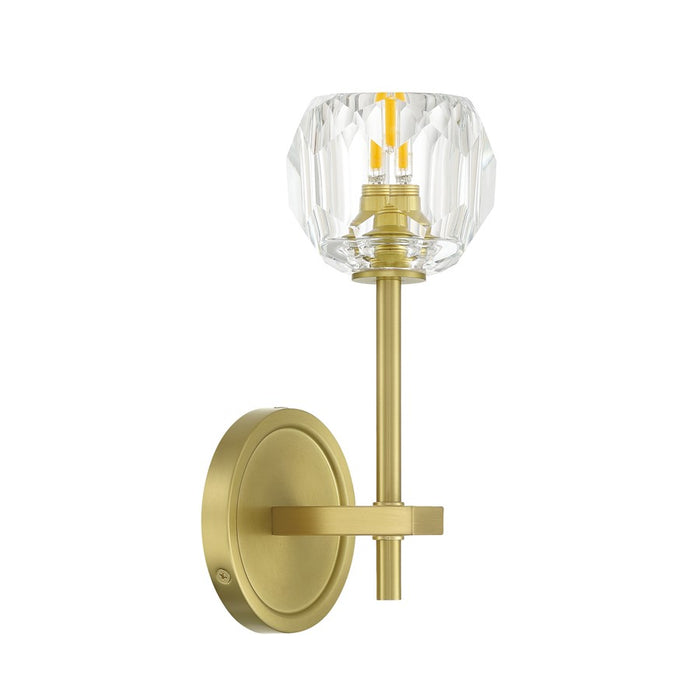 Crystorama Aragon 1 Light 4.5" Sconce, Soft Brass/Clear
