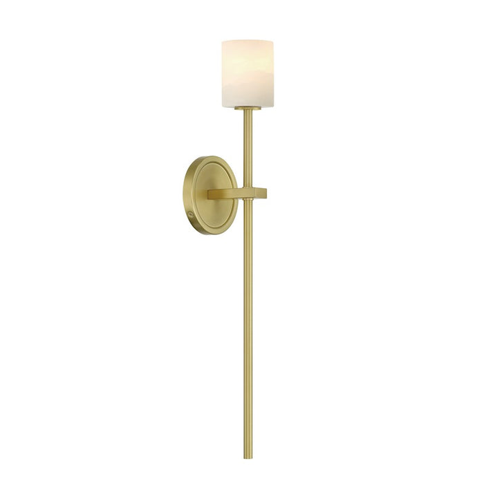 Crystorama Aragon 1 Light 4.5" Sconce, Soft Brass/White