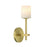 Crystorama Aragon 1 Light 4.5" Sconce, Soft Brass/White