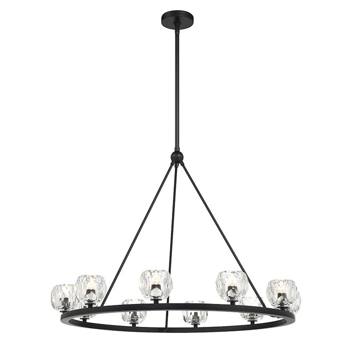 Crystorama Aragon 10 Light Chandelier, Matte Black/Clear - ARA-10265-MK