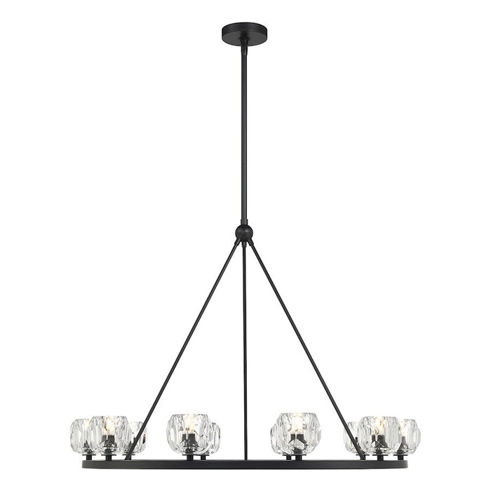 Crystorama Aragon 10 Light Chandelier, Matte Black/Clear