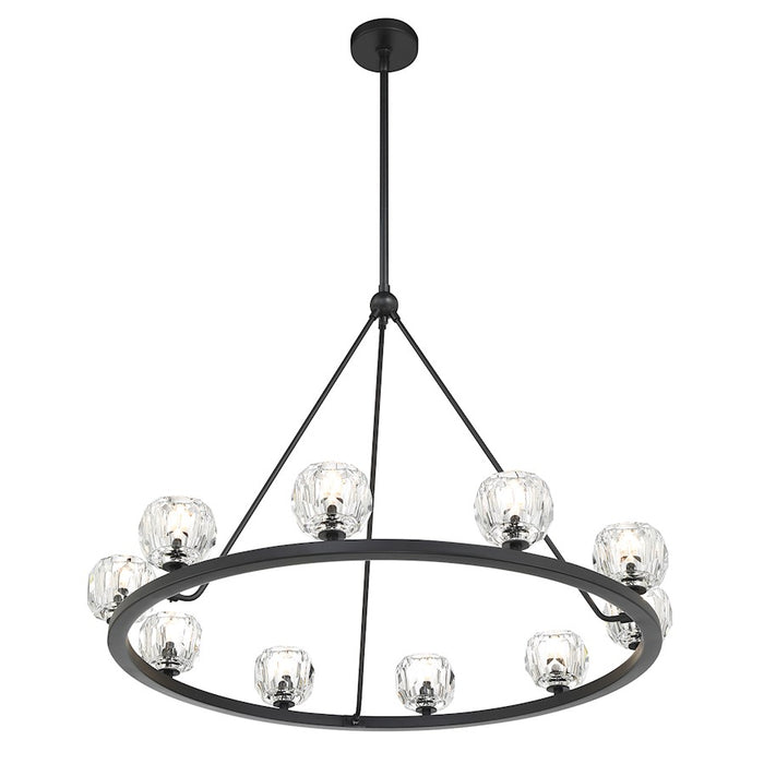 Crystorama Aragon 10 Light Chandelier, Matte Black/Clear