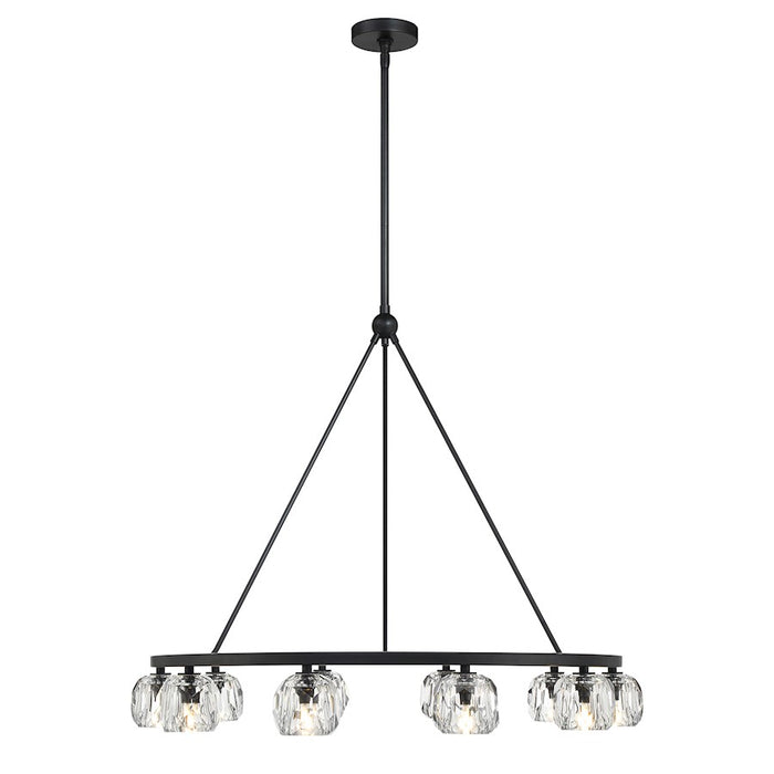 Crystorama Aragon 10 Light Chandelier, Matte Black/Clear