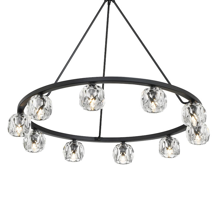 Crystorama Aragon 10 Light Chandelier, Matte Black/Clear