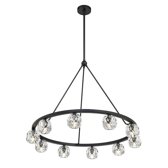 Crystorama Aragon 10 Light Chandelier, Matte Black/Clear