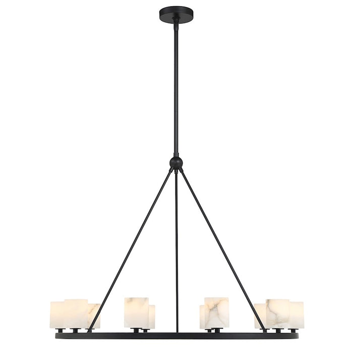 Crystorama Aragon 10 Light Chandelier, Matte Black/White