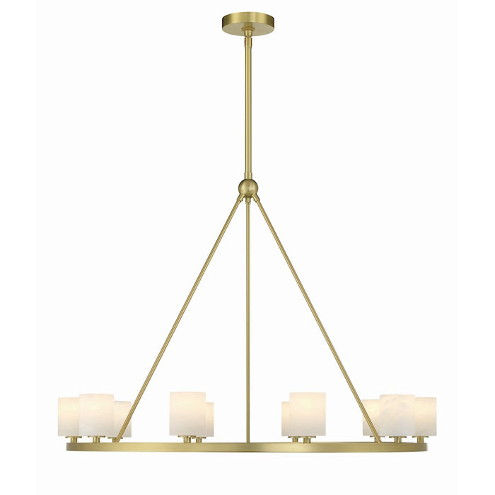 Crystorama Aragon 10 Light Chandelier, Soft Brass