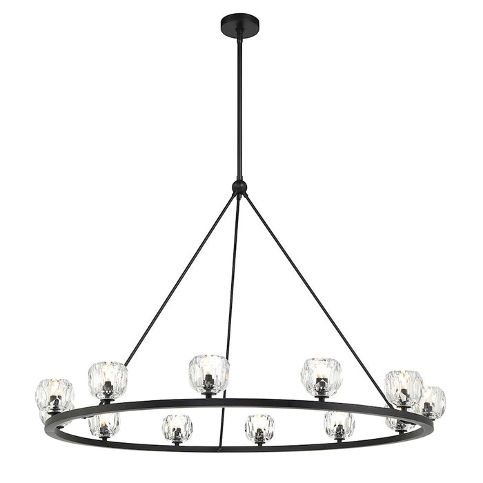 Crystorama Aragon 12 Light Chandelier, Matte Black/Clear - ARA-10266-MK