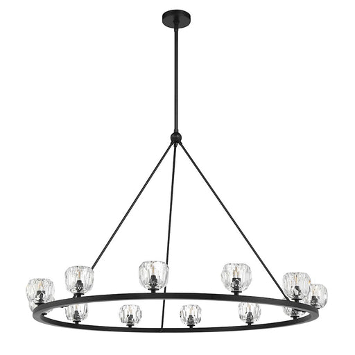 Crystorama Aragon 12 Light Chandelier, Matte Black/Clear