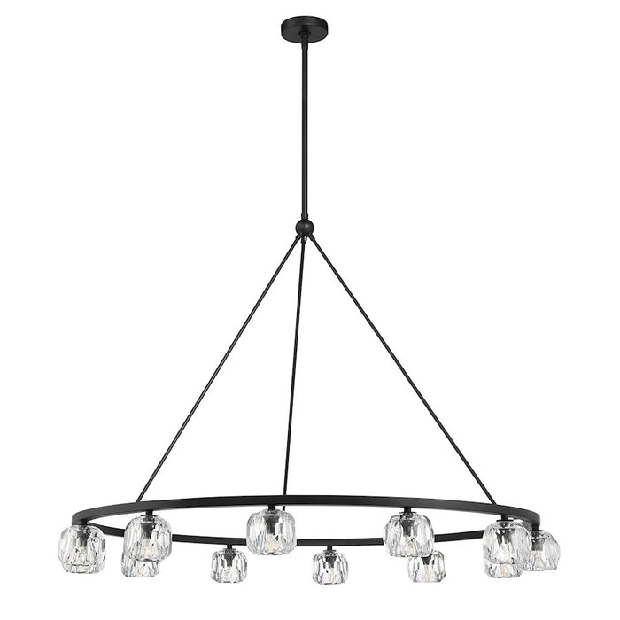 Crystorama Aragon 12 Light Chandelier, Matte Black/Clear