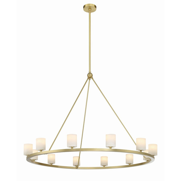 Crystorama Aragon 12 Light Chandelier, Soft Brass