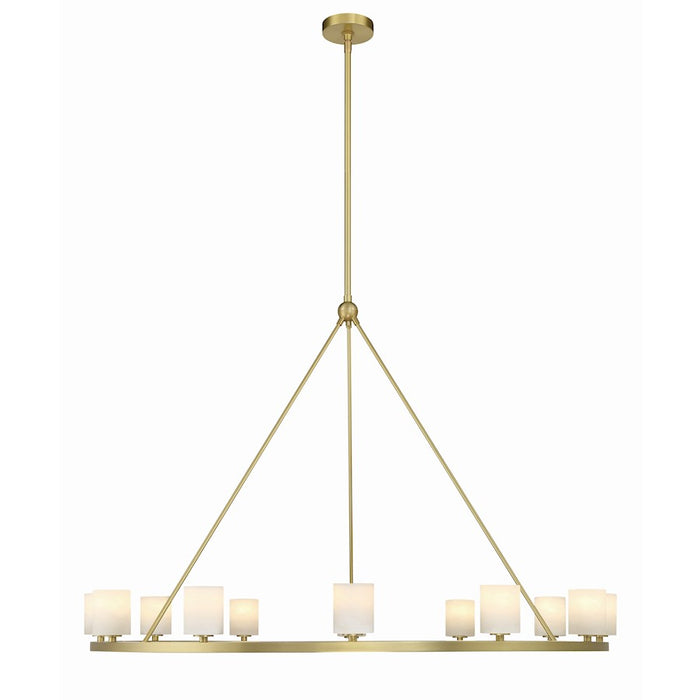 Crystorama Aragon 12 Light Chandelier, Soft Brass