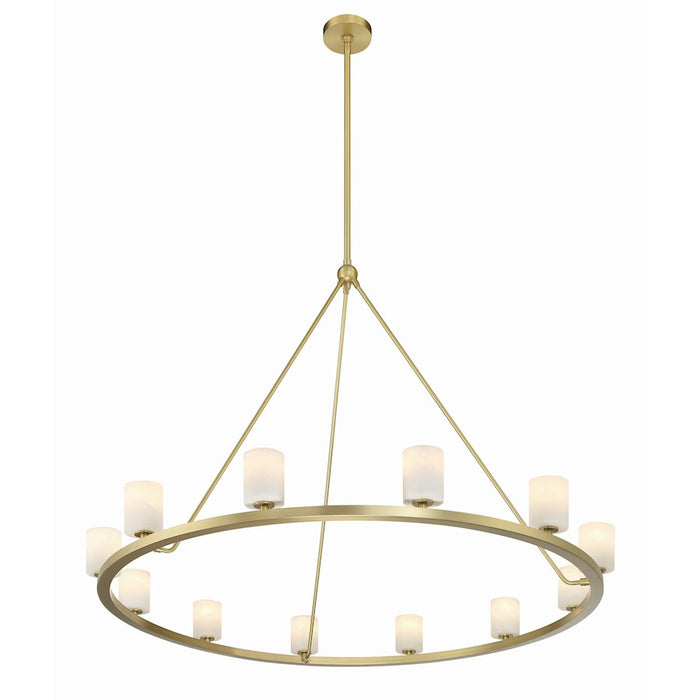 Crystorama Aragon 12 Light Chandelier, Soft Brass