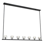 Crystorama Aragon 7 Light Linear Chandelier, Matte Black/Clear - ARA-10267-MK