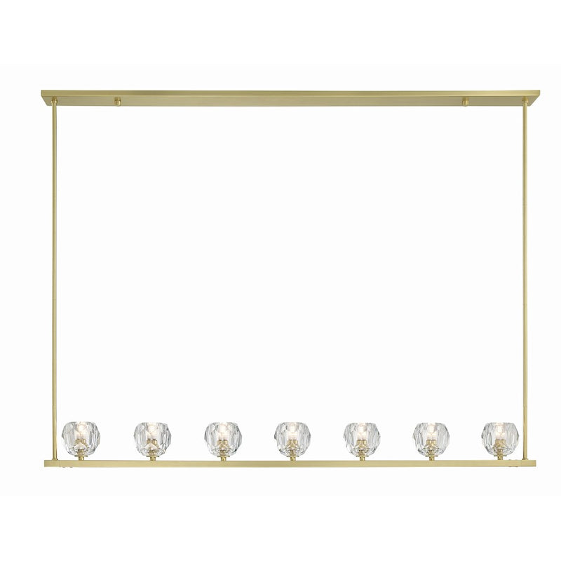 Crystorama Aragon 7 Light Chandelier, Soft Brass/Clear