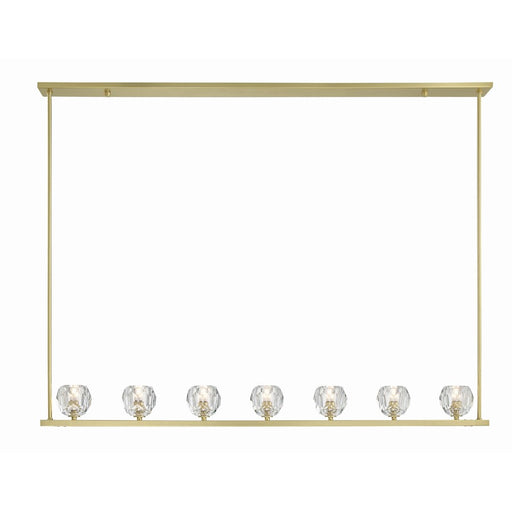Crystorama Aragon 7 Light Chandelier, Soft Brass/Clear