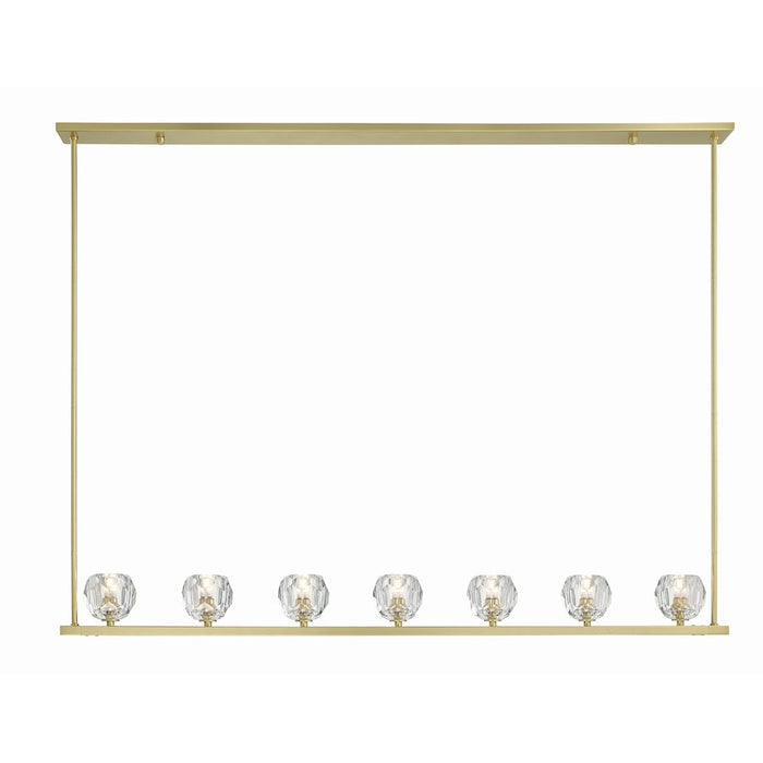 Crystorama Aragon 7 Light Chandelier, Soft Brass/Clear