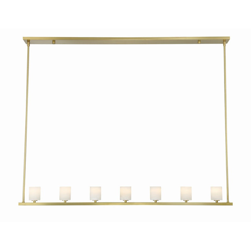 Crystorama Aragon 7 Light Chandelier, Soft Brass