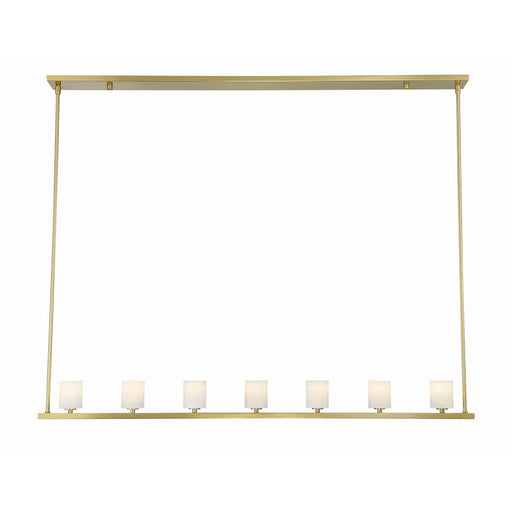 Crystorama Aragon 7 Light Chandelier, Soft Brass