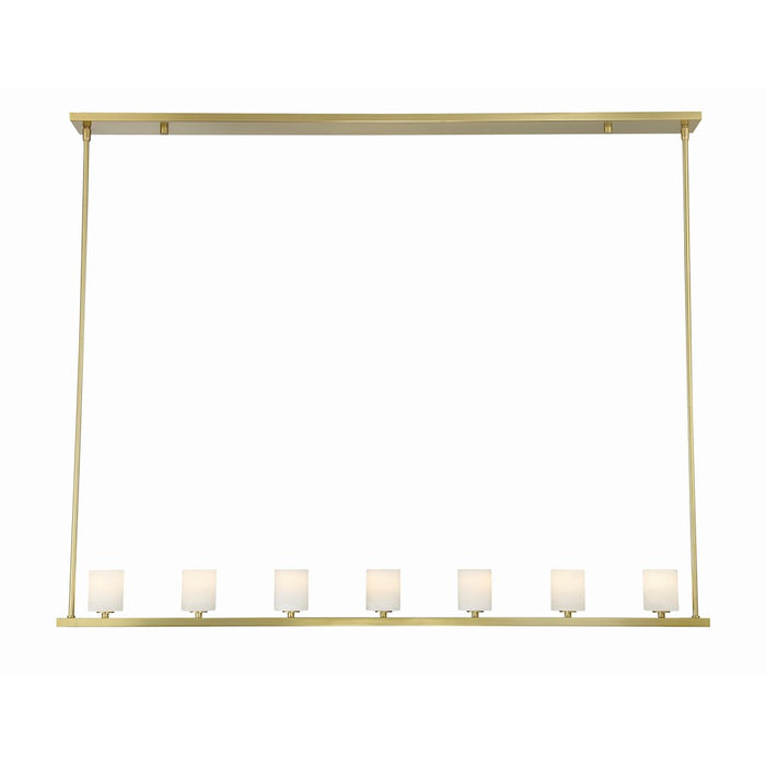 Crystorama Aragon 7 Light Chandelier, Soft Brass