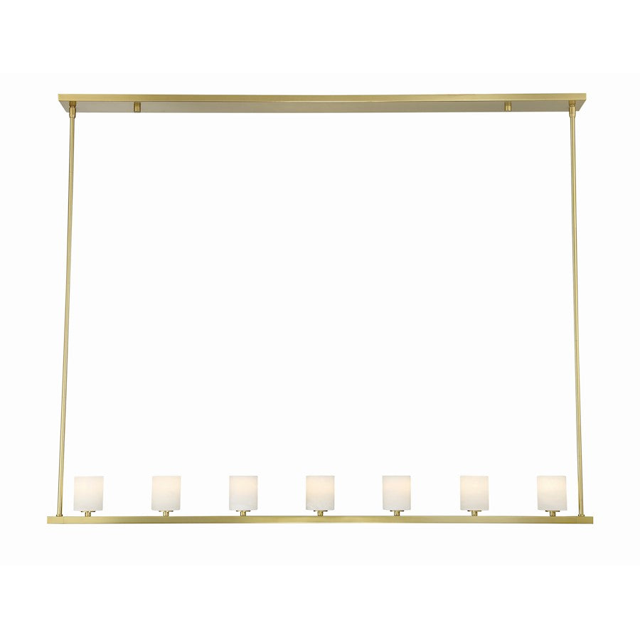 Crystorama Aragon 7 Light Chandelier, Soft Brass