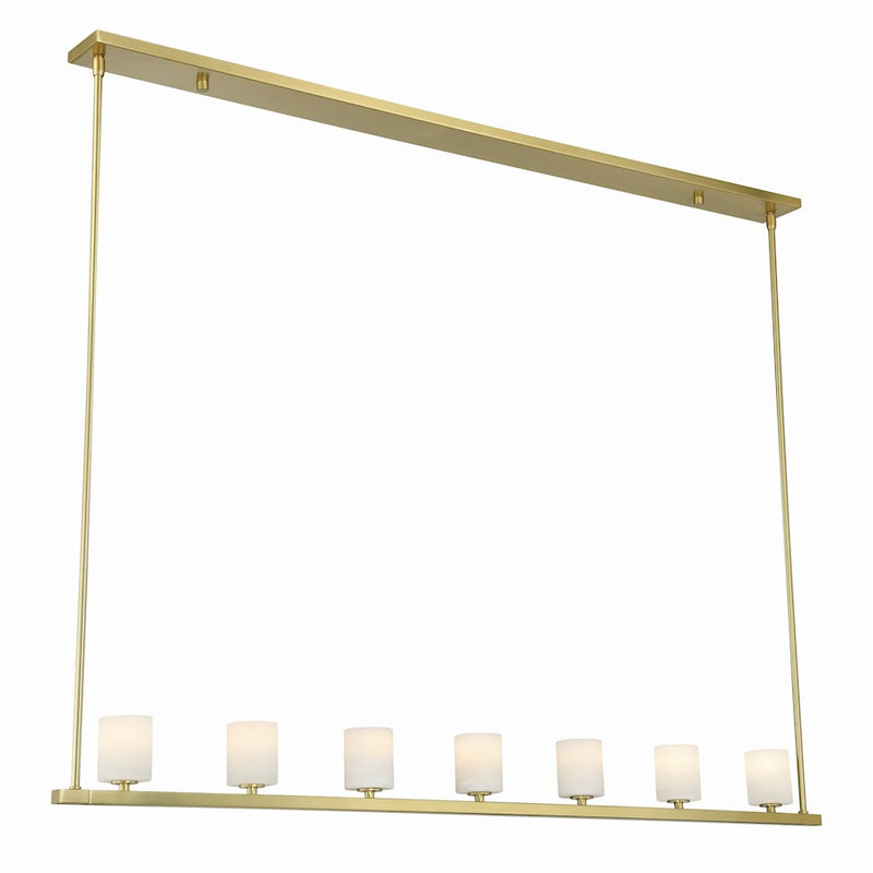Crystorama Aragon 7 Light Chandelier, Soft Brass