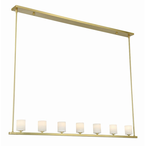 Crystorama Aragon 7 Light Chandelier, Soft Brass