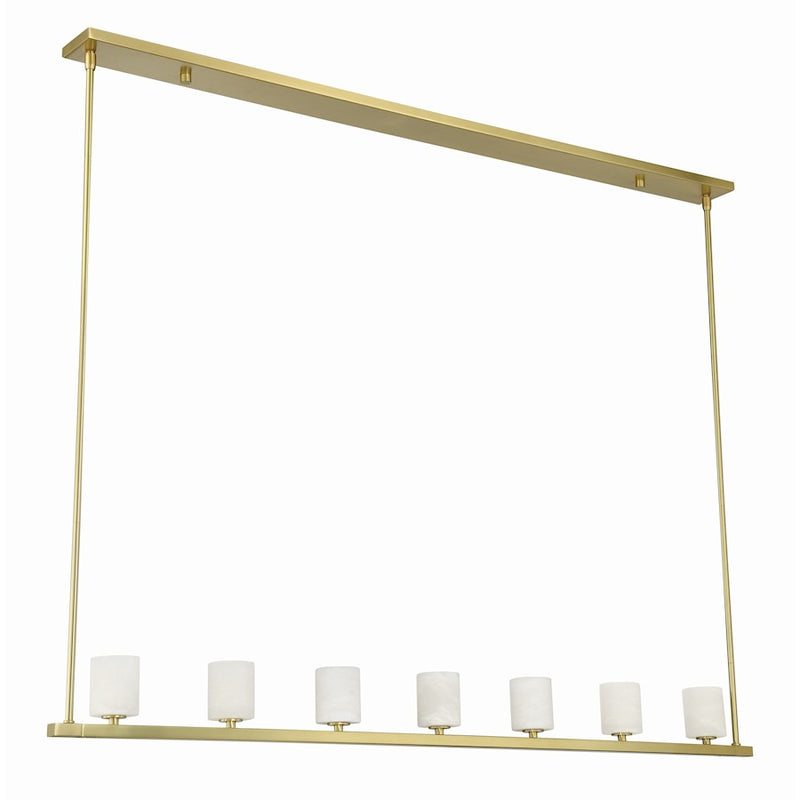Crystorama Aragon 7 Light Chandelier, Soft Brass