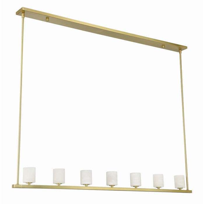 Crystorama Aragon 7 Light Chandelier, Soft Brass