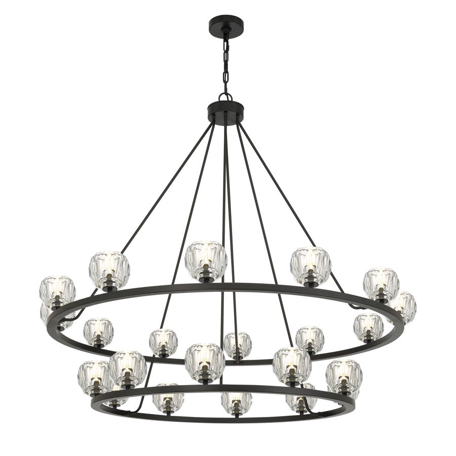 Crystorama Aragon 22 Light 48" Chandelier, Matte Black/Clear - ARA-10268-MK