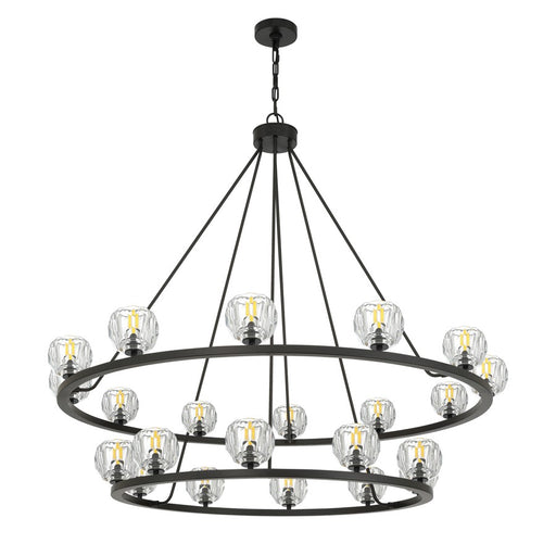 Crystorama Aragon 22 Light 48" Chandelier, Matte Black/Clear