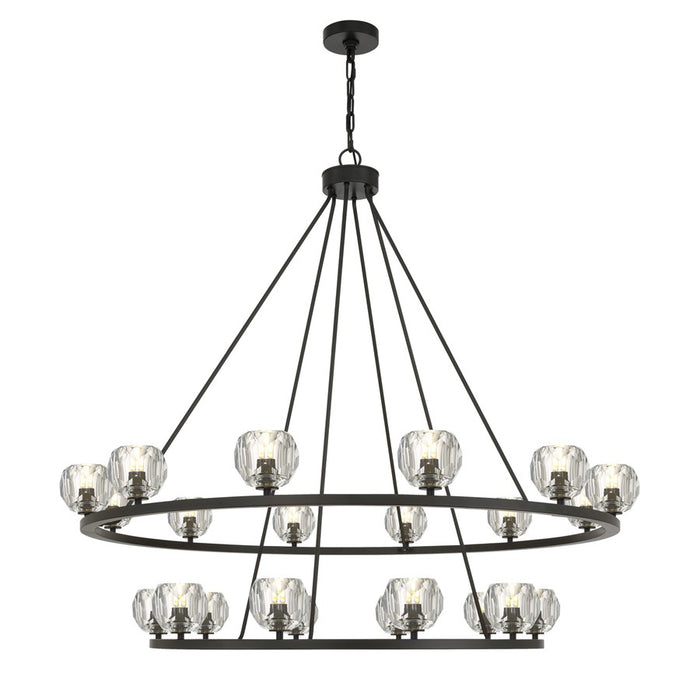 Crystorama Aragon 22 Light 48" Chandelier, Matte Black/Clear