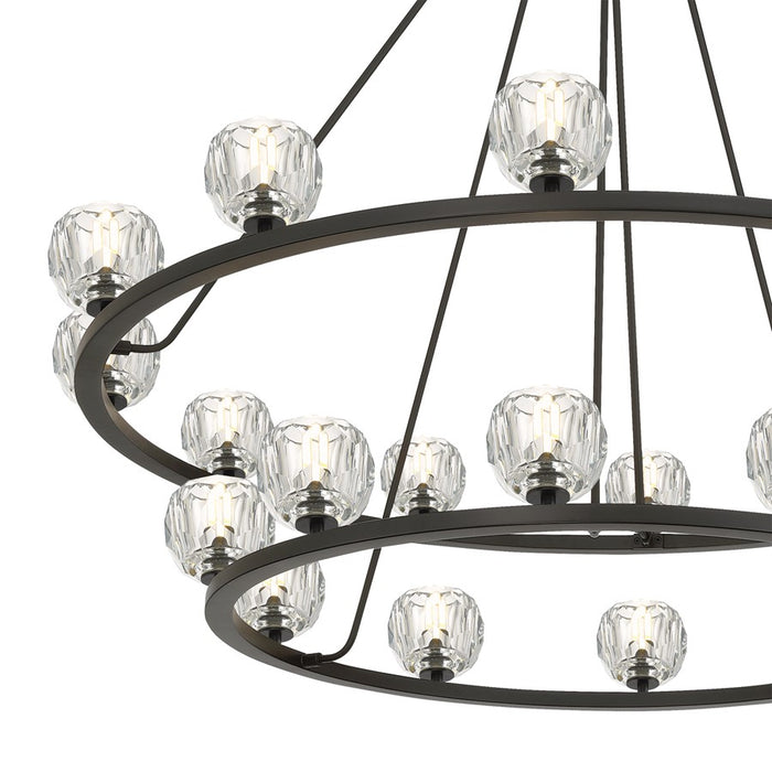 Crystorama Aragon 22 Light 48" Chandelier, Matte Black/Clear
