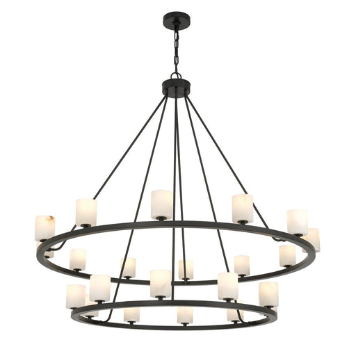 Crystorama Aragon 22Lt 46.75" Chandelier, Matte Black/White - ARA-10268-MK-ST