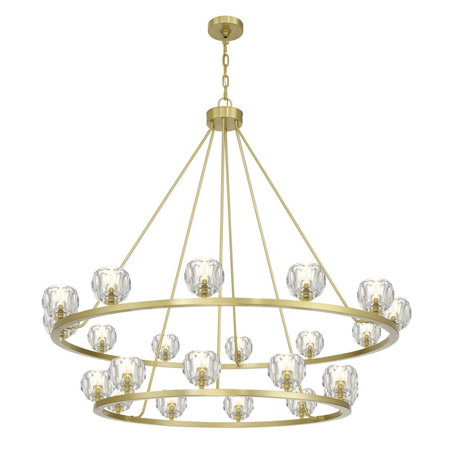 Crystorama Aragon 22 Light 48" Chandelier, Soft Brass/Clear - ARA-10268-SB