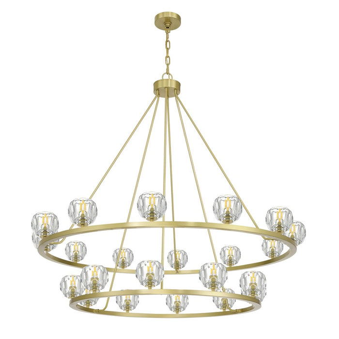 Crystorama Aragon 22 Light 48" Chandelier, Soft Brass/Clear