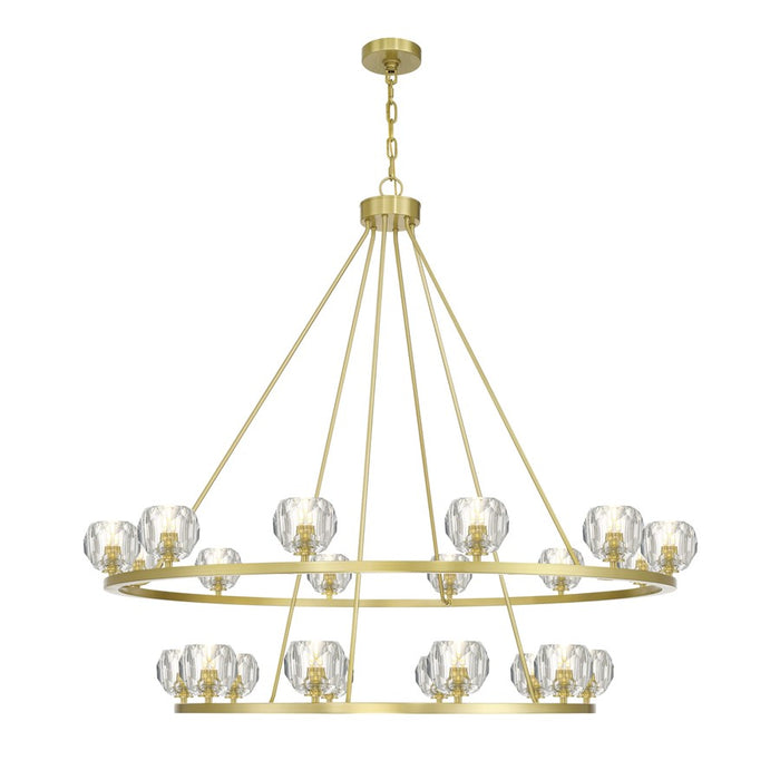 Crystorama Aragon 22 Light 48" Chandelier, Soft Brass/Clear
