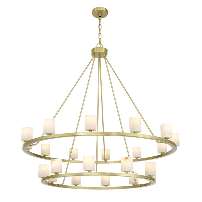 Crystorama Aragon 22 Light 46.75" Chandelier, Soft Brass/White - ARA-10268-SB-ST