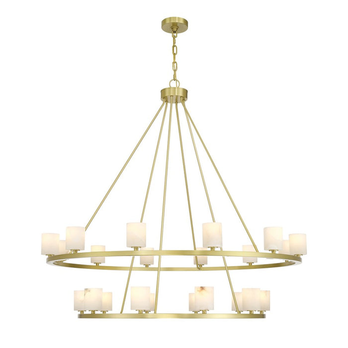 Crystorama Aragon 22 Light 46.75" Chandelier, Soft Brass/White